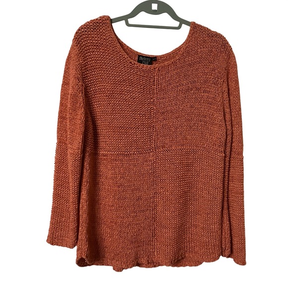 Blueberry Hill Sweaters - Y2K Blueberry Hill Orange Sweater Womens XL Slouchy Boho Fall Transition Layer